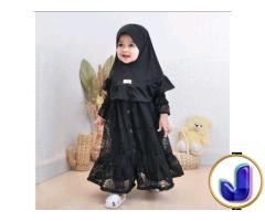 Brokat Malika Gamis Anak Set Hijab