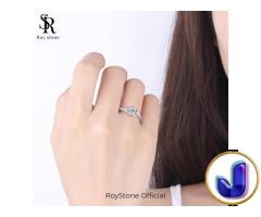 RoyStone - Cincin Wanita Moissanite Lapis Emas 18K