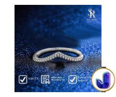 RoyStone - Cincin Wanita Aurora Ring Moissanite Lapis Emas 18K