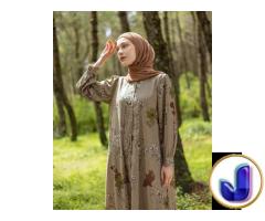 Dress Motif Garis Bunga Wanita