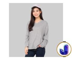 Monellina Fashion Baju Kaos V-Neck