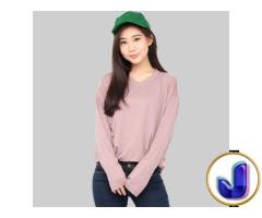 Monellina Fashion Baju Kaos V-Neck