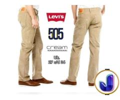 Celana Jeans Pria Cream Standar Reguler Panjang Basic Original